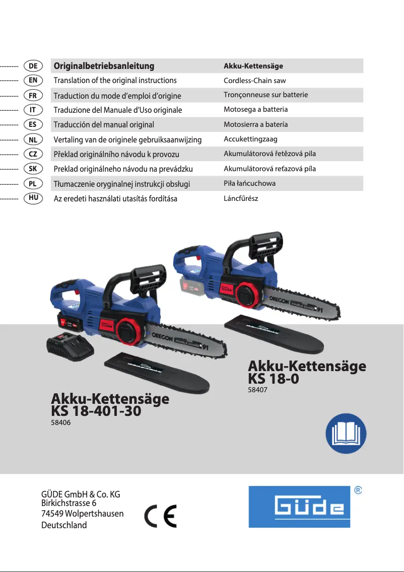 Page 1 de la notice Manuel utilisateur Güde KS 18-0