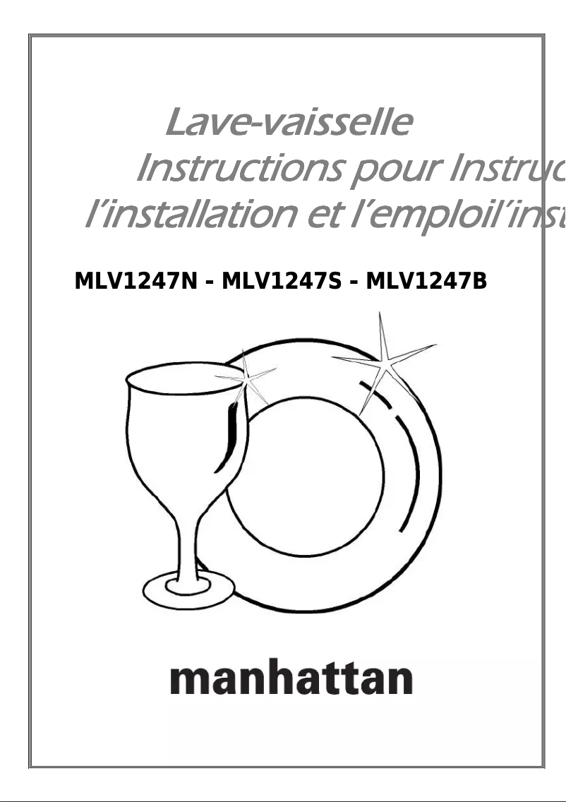 Page 1 de la notice Manuel utilisateur Manhattan MLV1247S