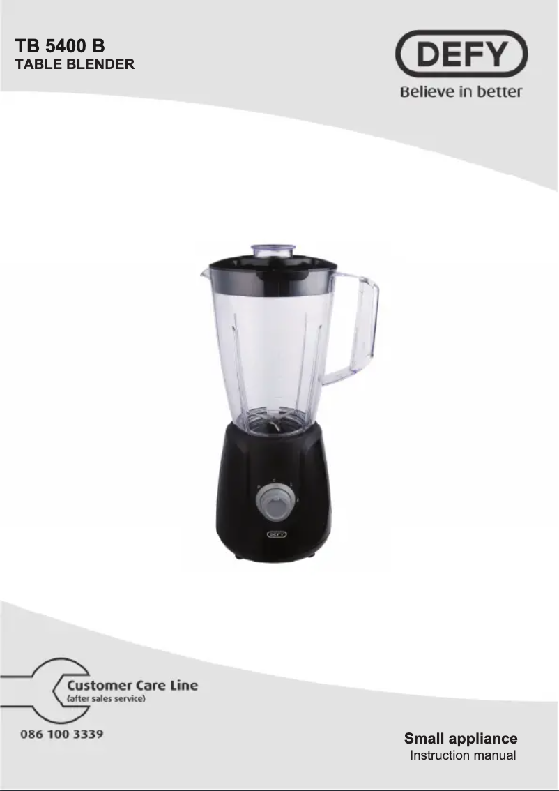 Page 1 de la notice Manuel utilisateur Defy TB5400B