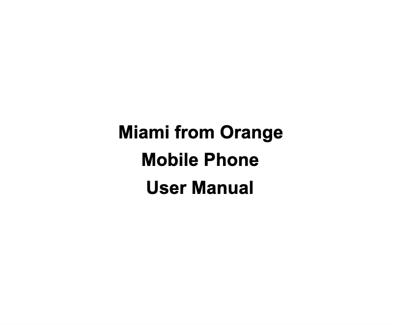 Page n°1 - Manuel utilisateur ZTE Miami