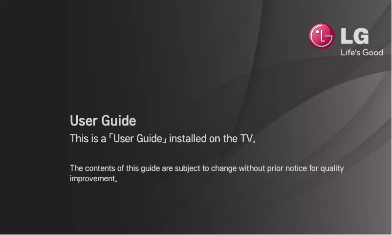 Page n°1 - Manuel utilisateur LG 26LS3510