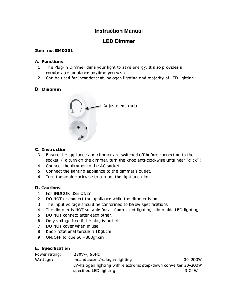 Page 1 de la notice Manuel utilisateur GAO EMD201