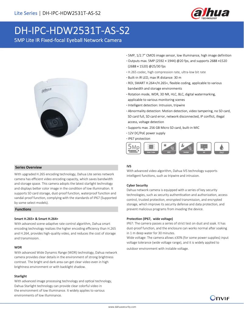 Image de la première page du manuel de l'appareil IPC-HDW2531T-AS-S2