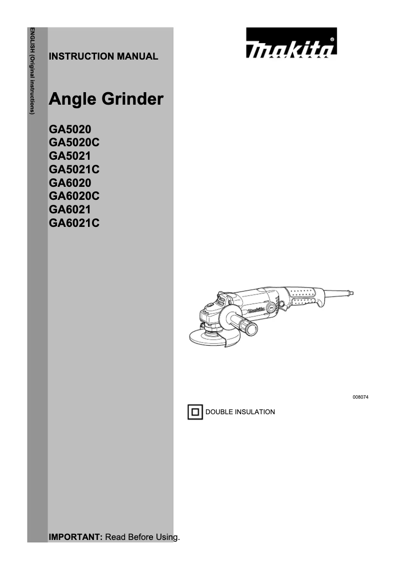 Image de la première page du manuel de l'appareil GA5021