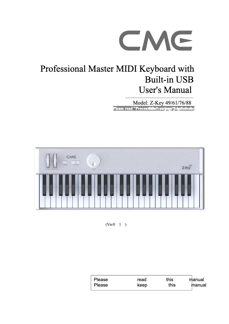 Page 1 de la notice Manuel utilisateur CME Z-Key 49