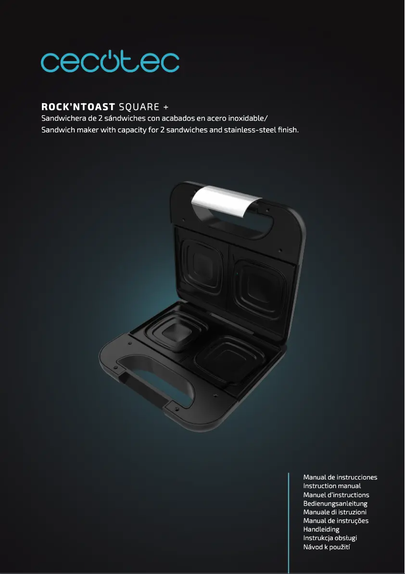 Page 1 de la notice Manuel utilisateur Cecotec Rock'nToast Square +