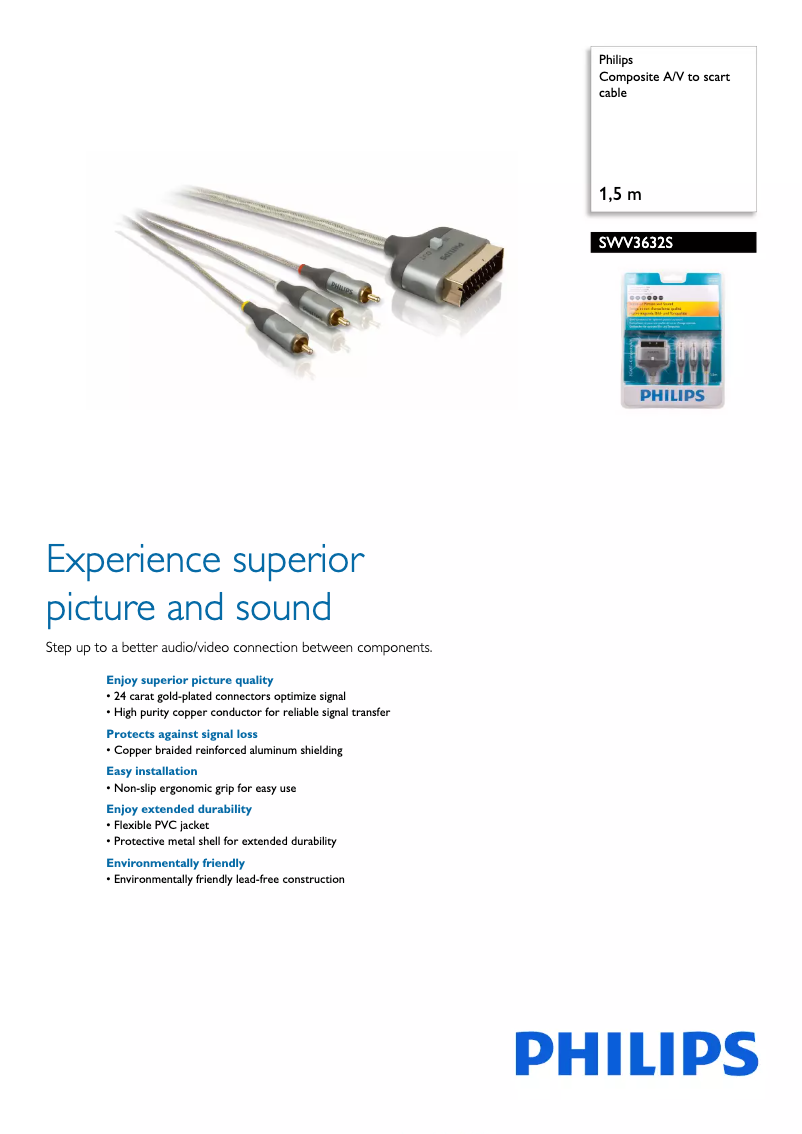 First page image of the manual for SWV3632S