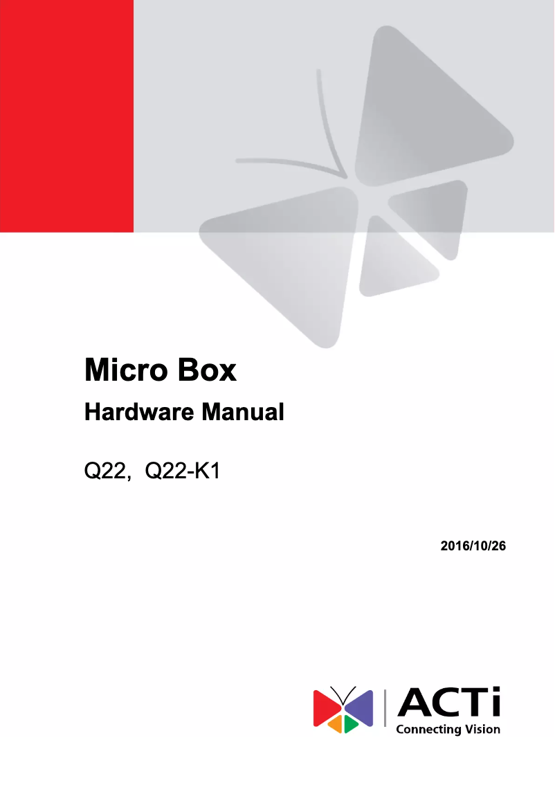 Página 1 del manual Manual de usuario ACTi Q22