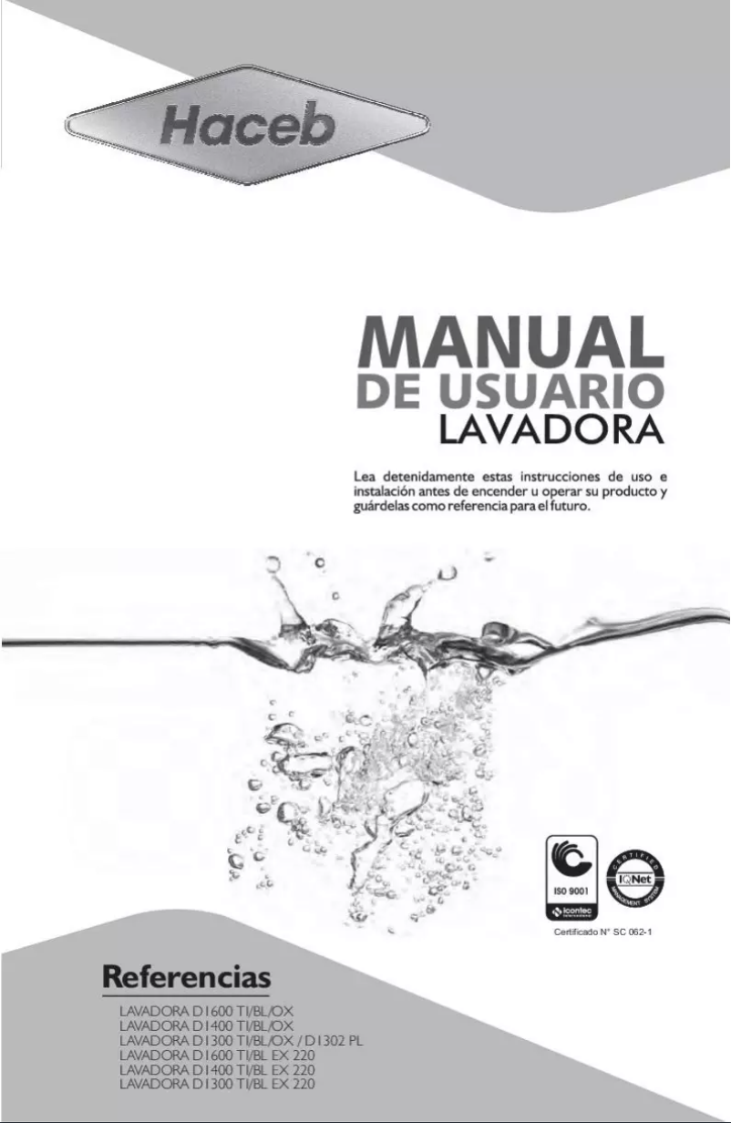 Page n°1 - Manuel utilisateur Haceb D1302 PL