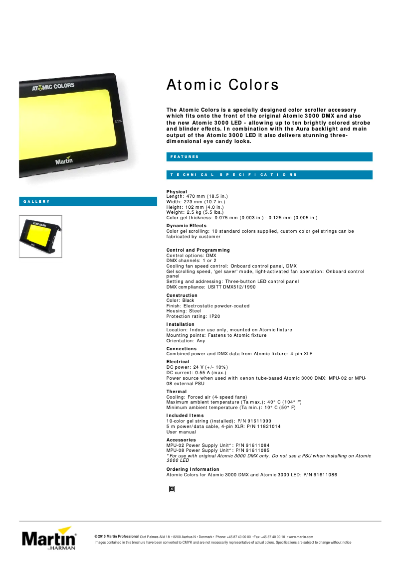 Image de la première page du manuel de l'appareil Atomic Colors