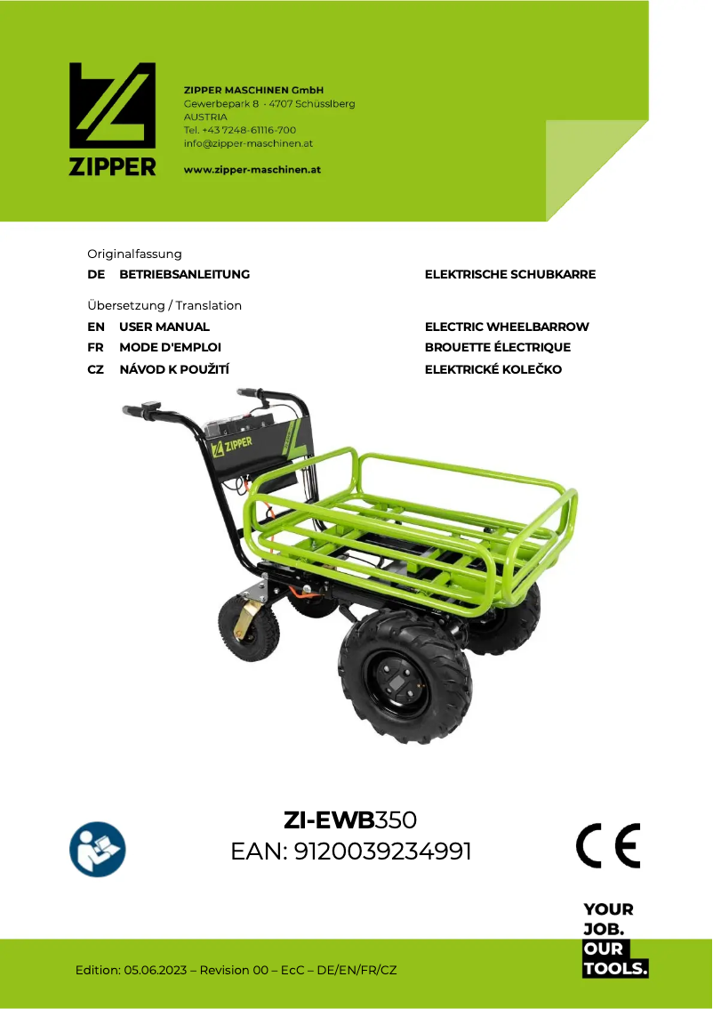 Page n°1 - Manuel utilisateur Zipper ZI-EWB350