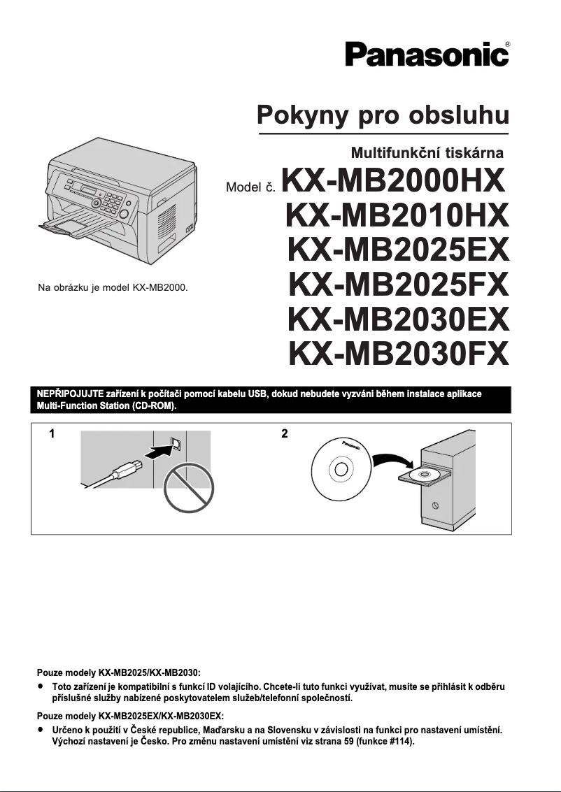 Page 1 de la notice Manuel utilisateur Panasonic KX-MB2030FX