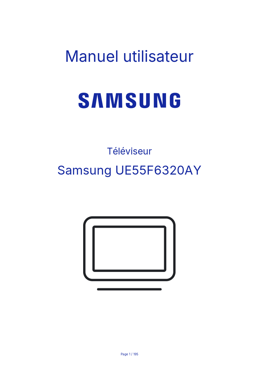 Image de la première page du manuel de l'appareil UE55F6320AY