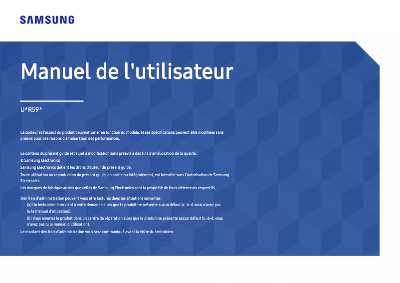 Page 1 de la notice Manuel utilisateur Samsung U32R590CWE