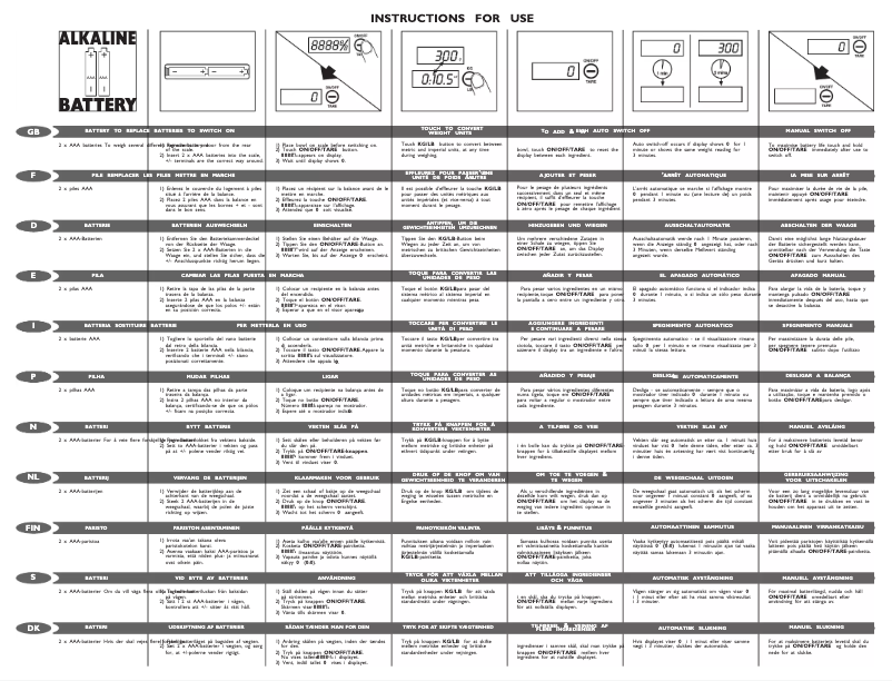 Page n°1 - Manuel utilisateur Salter SL2036