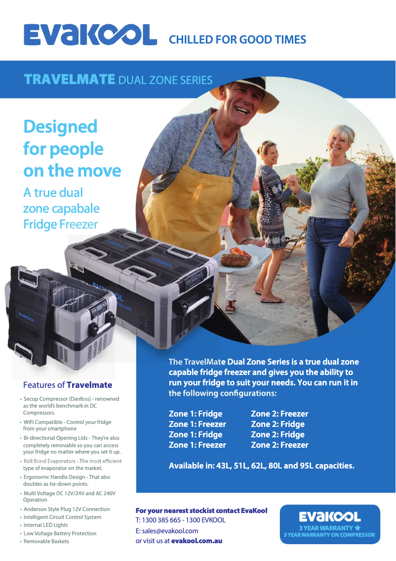 Page 1 de la notice Fiche technique Evakool TMDZ95