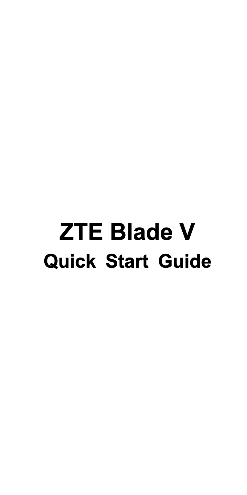 Page 1 de la notice Manuel utilisateur ZTE Blade V