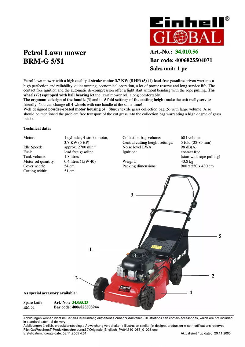 Page n°1 - Manuel utilisateur Global BRM-G 5/51