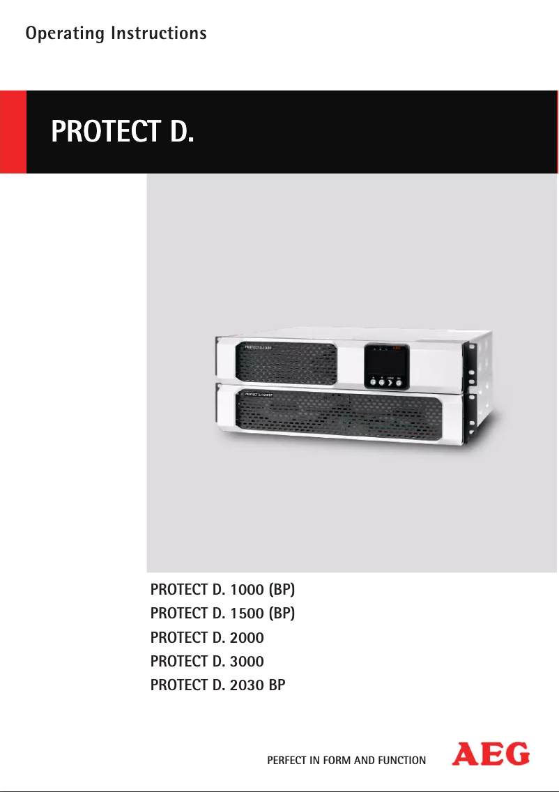 Image de la première page du manuel de l'appareil Protect D.3000 w/ BP