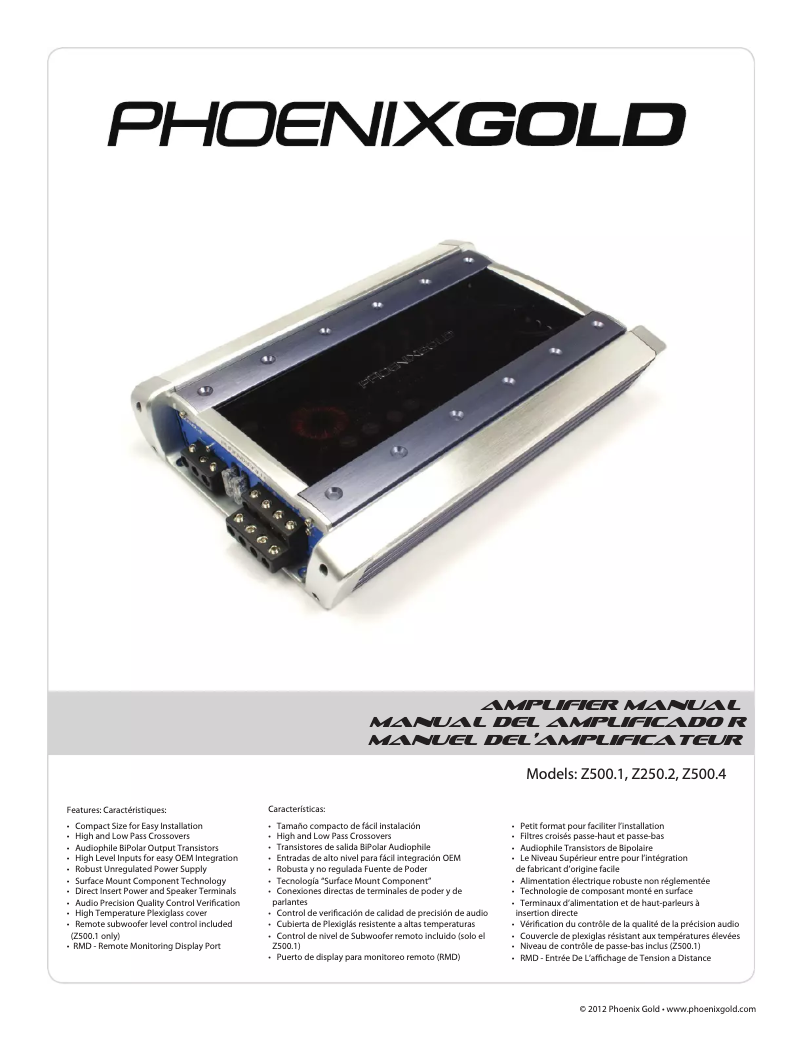 Page n°1 - Manuel utilisateur Phoenix Gold Z500.4