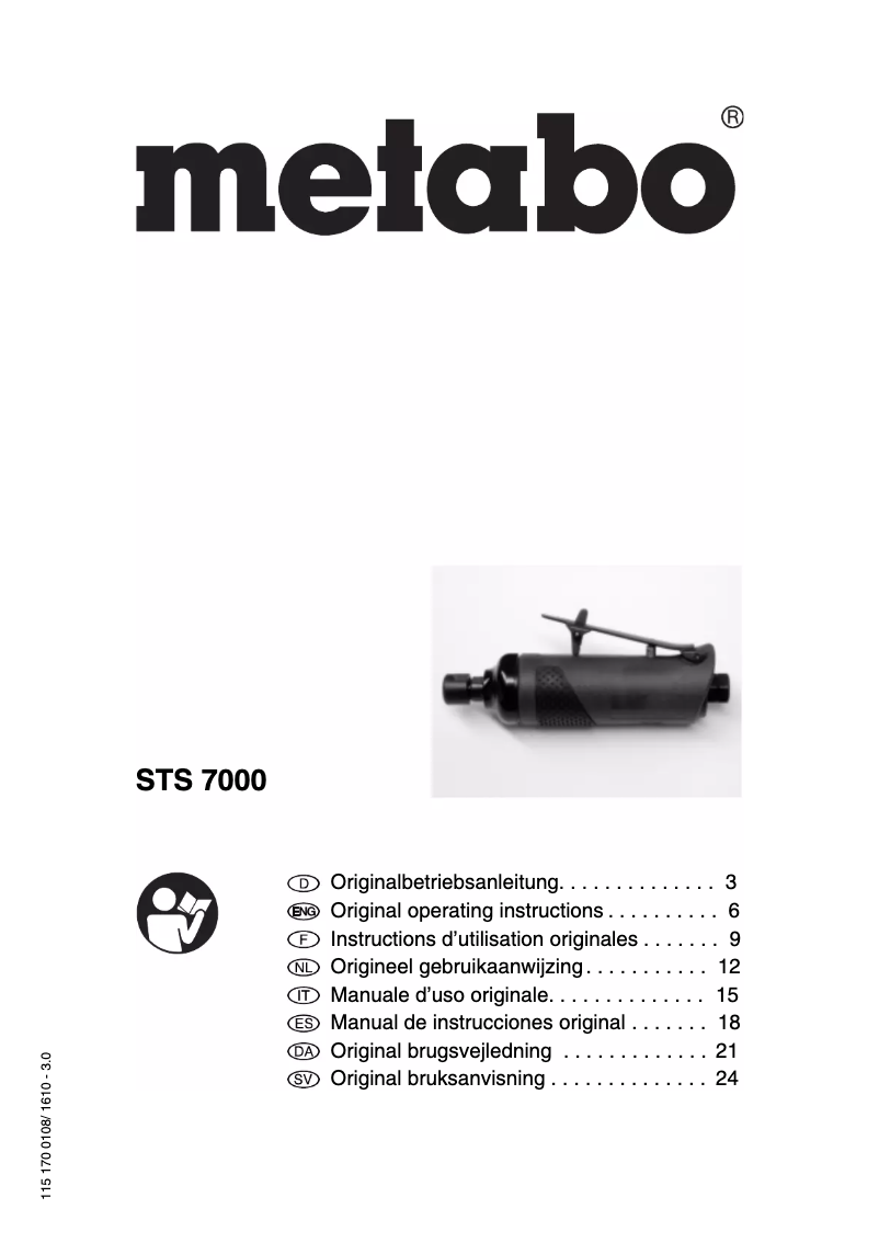 Page 1 de la notice Manuel utilisateur Metabo STS 7000