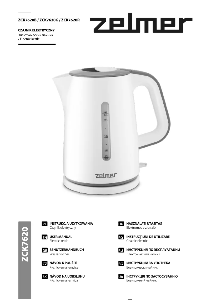 Page 1 de la notice Manuel utilisateur Zelmer ZCK7620B