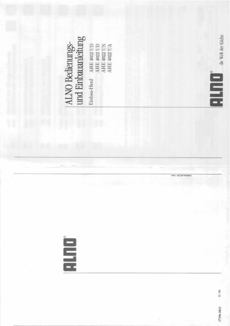 Page 1 de la notice Manuel utilisateur Alno AHE 4022 UA