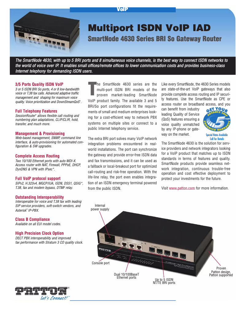Image de la première page du manuel de l'appareil SmartNode 4634