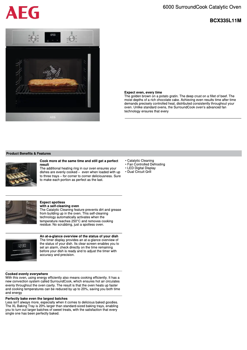 Página 1 del manual Ficha técnica AEG BCX335L11M