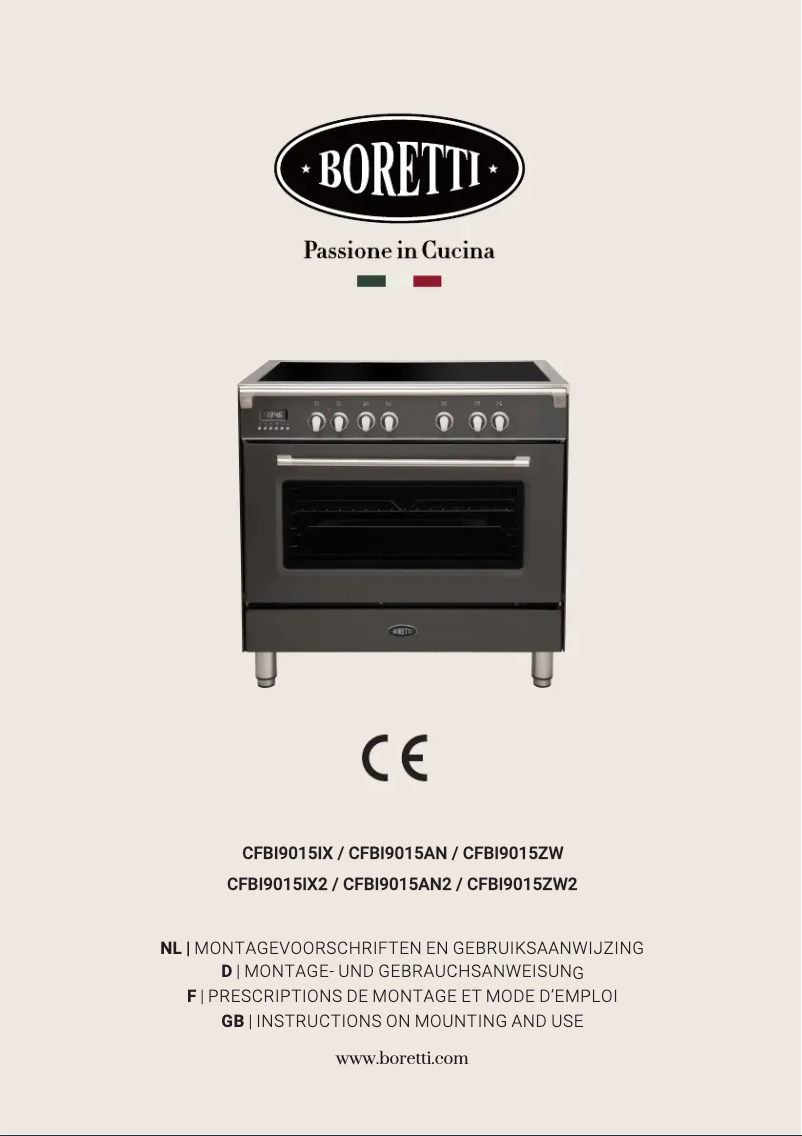 Page n°1 - Manuel utilisateur Boretti Toscana CFBI9015