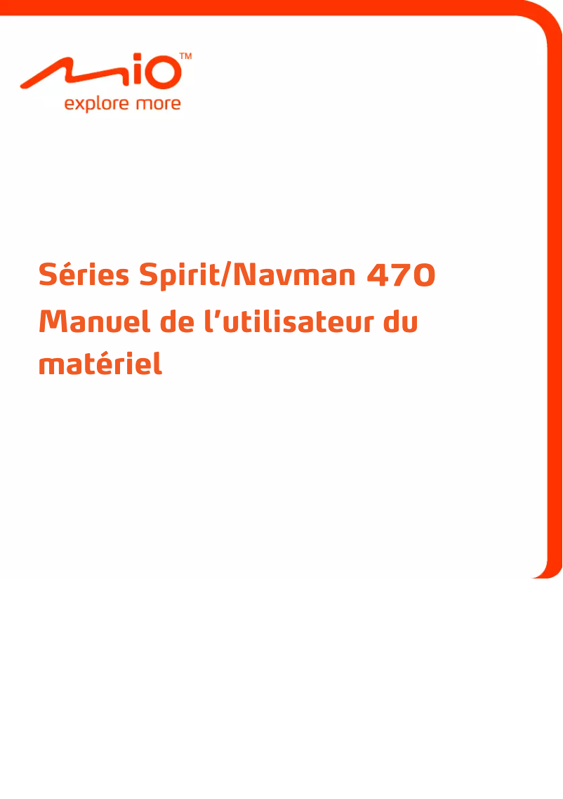 Page 1 de la notice Manuel utilisateur Mio Spirit 575 Live