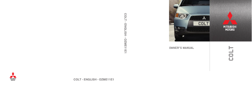 Page 1 de la notice Manuel utilisateur Mitsubishi Colt (2012)
