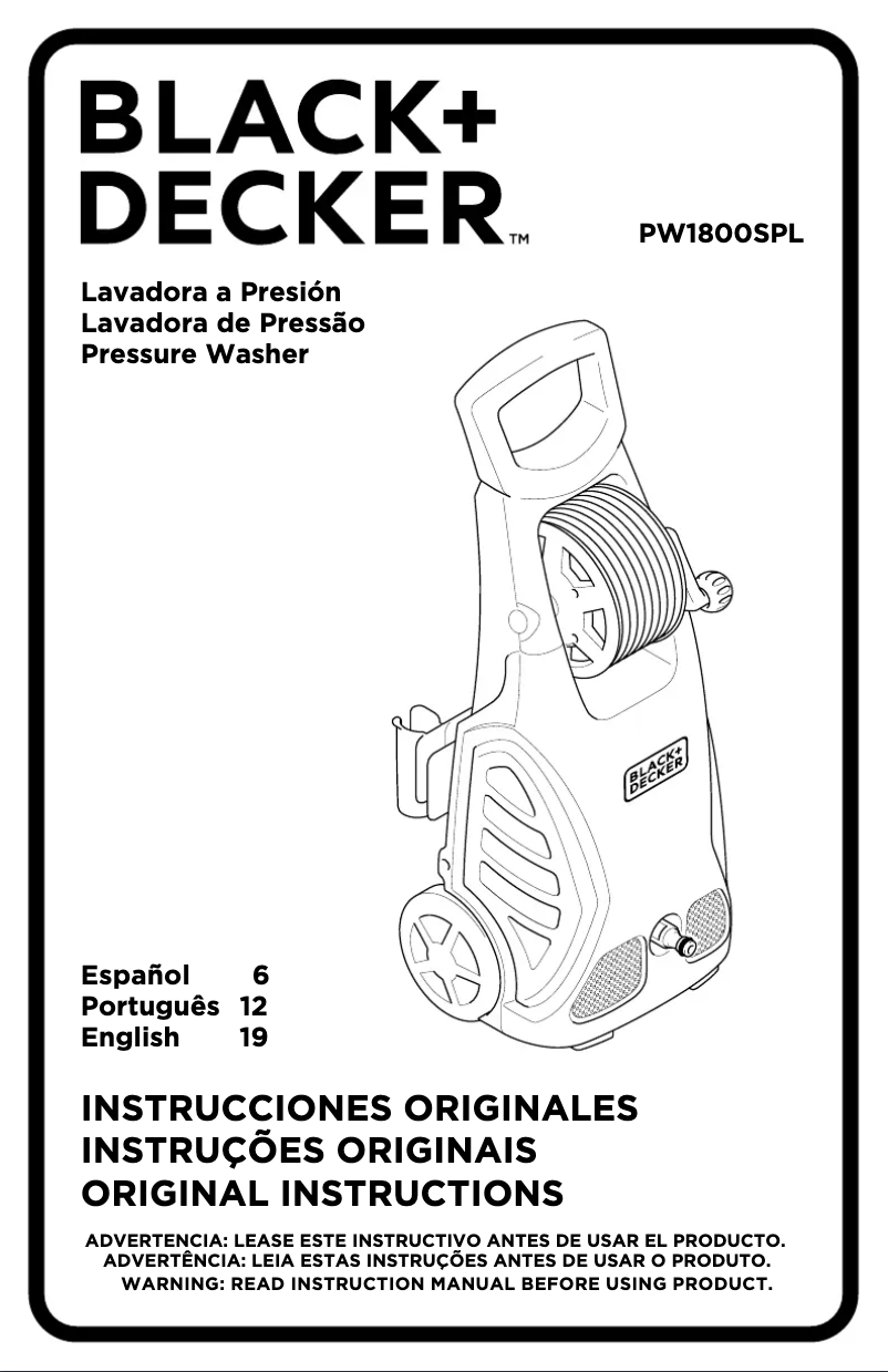 Imagen de la primera página del manual del dispositivo PW1800SPL