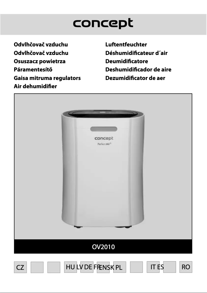 Image de la première page du manuel de l'appareil Perfect Air OV2010