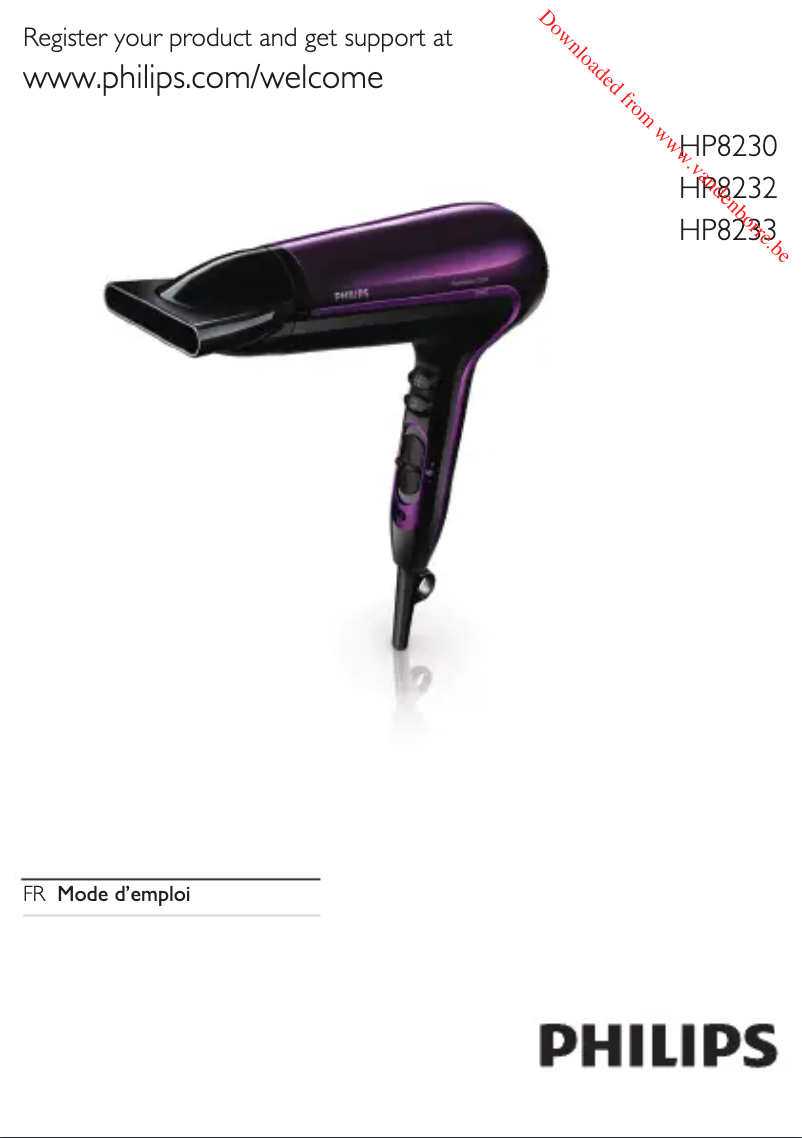 Page 1 de la notice Manuel utilisateur Philips ThermoProtect Ionic HP8232