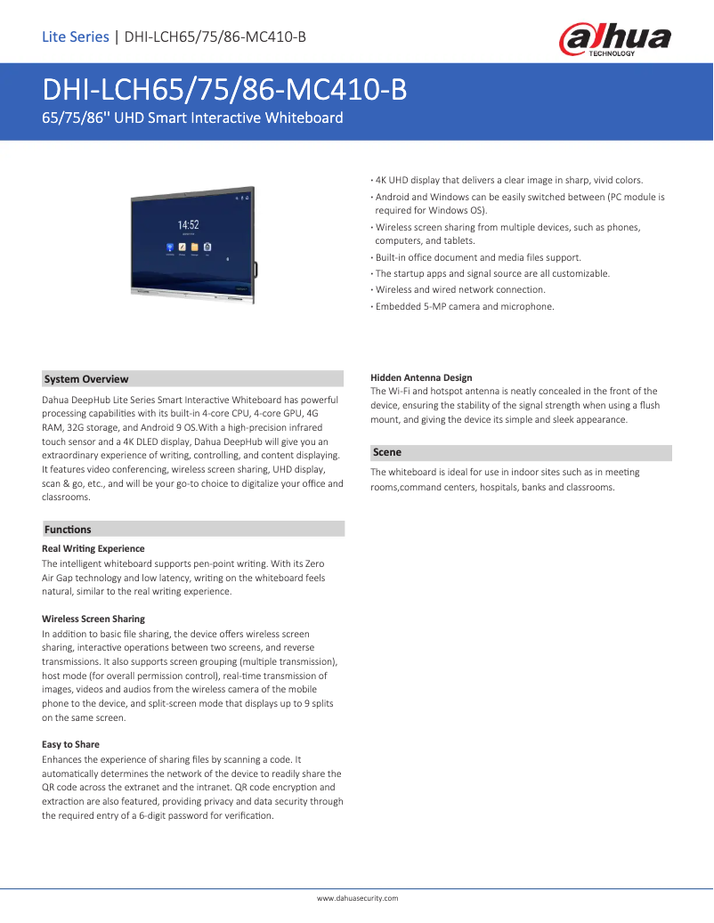 Imagen de la primera página del manual del dispositivo LCH86-MC410-B