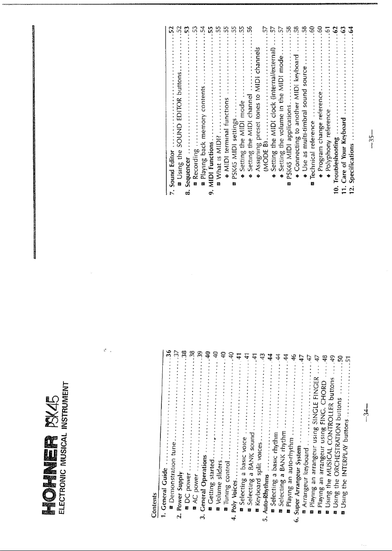 Image de la première page du manuel de l'appareil PSK 45