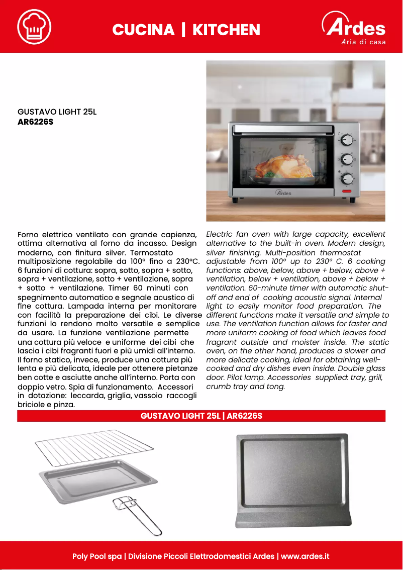 Página 1 del manual Ficha técnica Ardes AR6226S