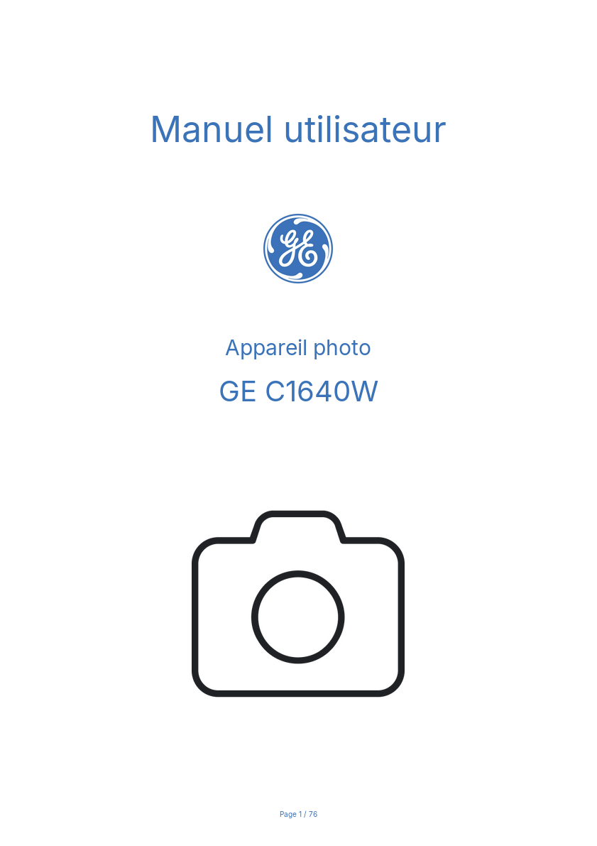 Page n°1 - Manuel utilisateur GE C1640W