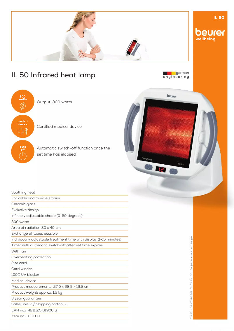 Page n°1 - Fiche technique Beurer IL 50
