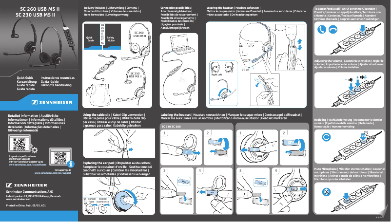 Page 1 de la notice Manuel utilisateur Sennheiser SC 260 MS II