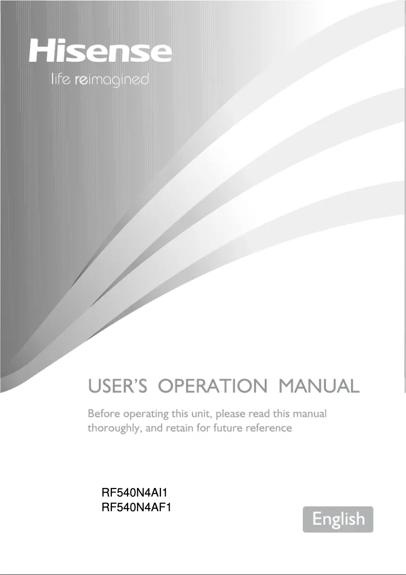 Page n°1 - Manuel utilisateur Hisense RF540N4AI1
