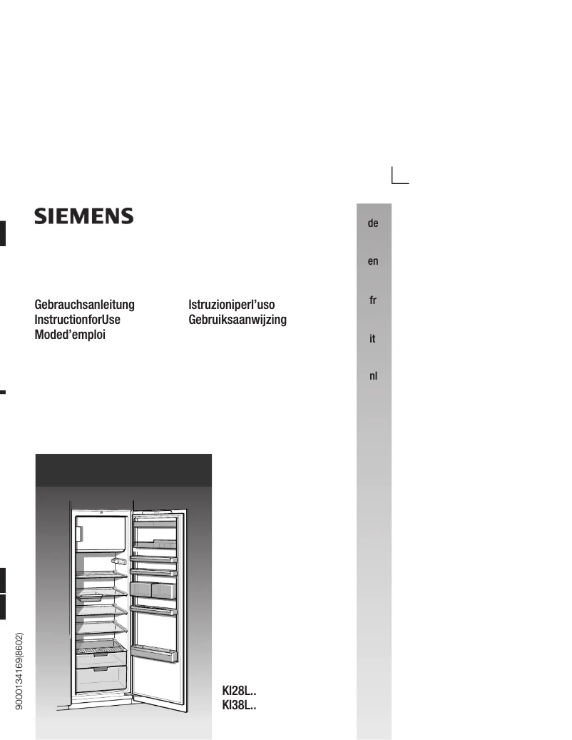 Page n°1 - Manuel utilisateur Siemens KI38LA50GB