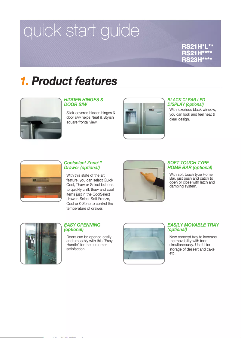 Page 1 de la notice Guide d'installation Samsung RS21HFUIS