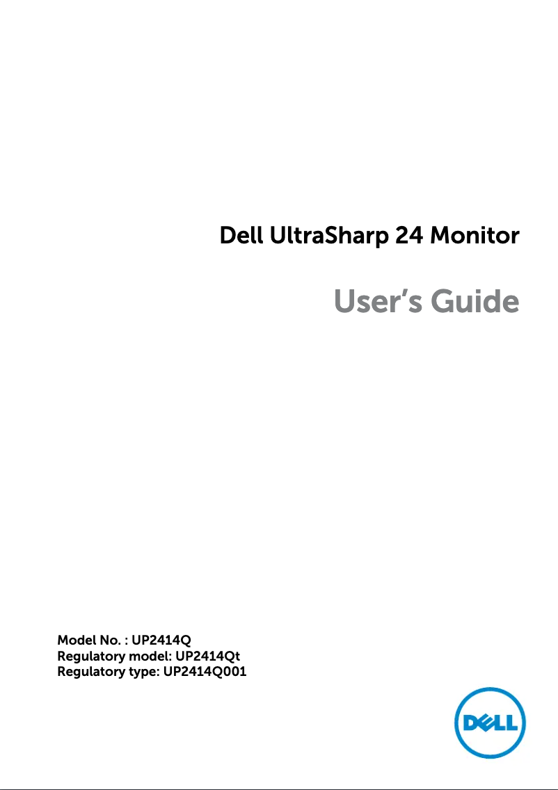 Page 1 de la notice Manuel utilisateur Dell UltraSharp UP2414Q