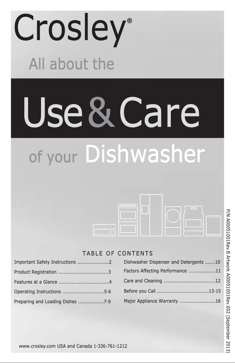 Page 1 de la notice Manuel utilisateur Crosley CDB500NS