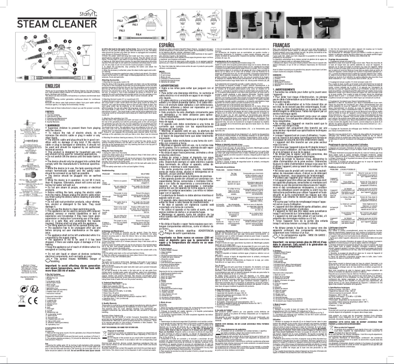 Image de la première page du manuel de l'appareil Steam Cleaner