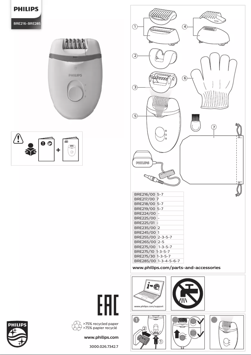 Page 1 de la notice Manuel utilisateur Philips Satinelle Essential BRP531