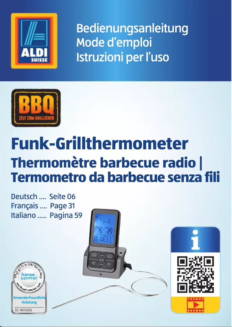 Page 1 de la notice Manuel utilisateur BBQ Premium GT-TMBBQ-01e