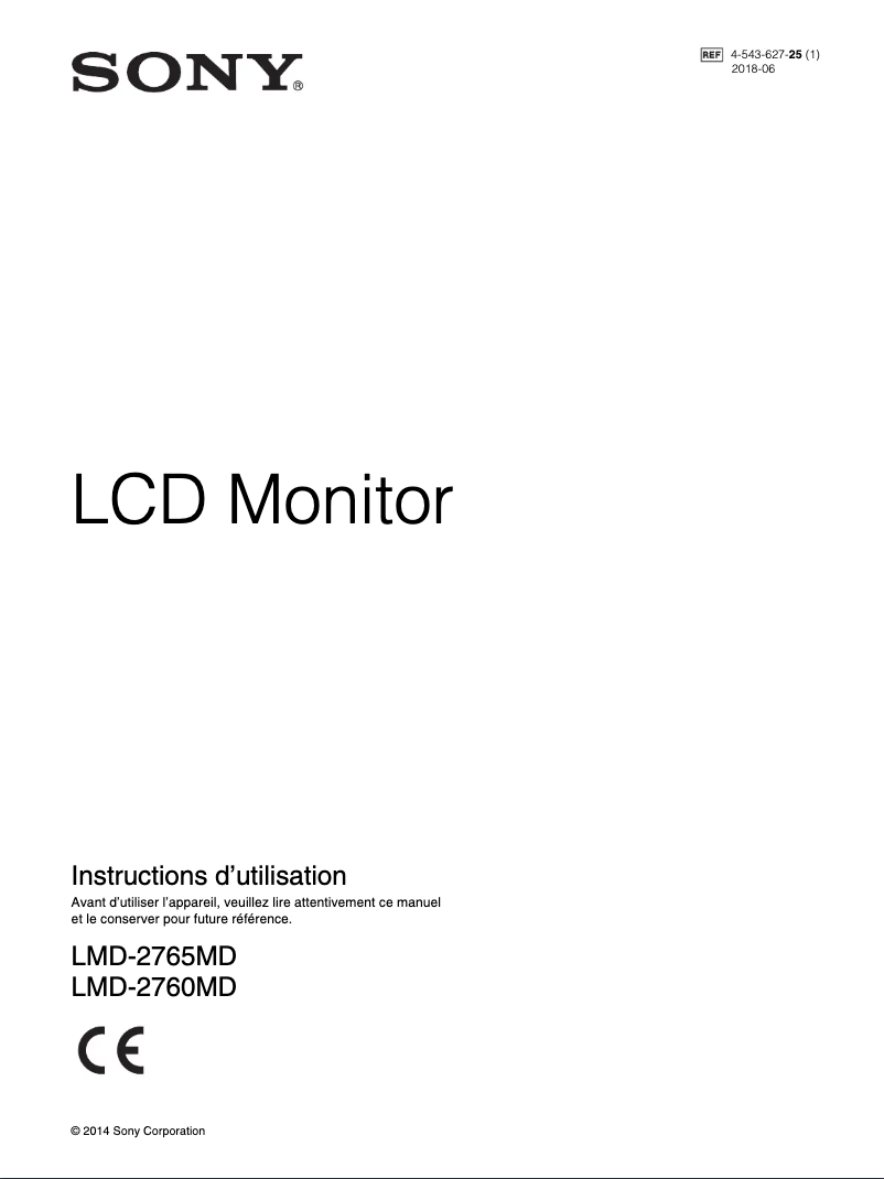 Page 1 de la notice Manuel utilisateur Sony LMD-2765MD
